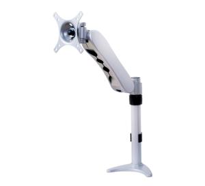 Full Motion Single Arm Flat Screen Desk Mount For Screens Up To 24" Max Weight 9kg - Silver    