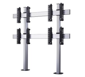 Monitor Mount - Wall - With Micro-adjustment - Universal 2 X 2 - Black / Silver Columns