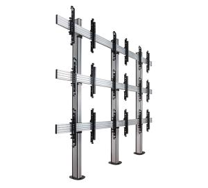 Monitor Mount - Wall - Micro-adjustment - Universal 3 X 3 - Black / Silver Columns