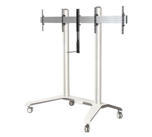 Universal Twin Screen Vc Trolley (vesa 600 X 400), White