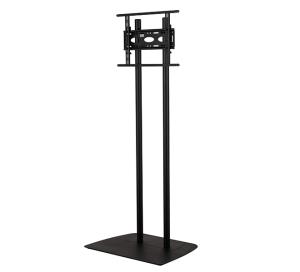 Monitor Mount - Large Flat Screen Twin Pole Floor Stand - 1 Monitor - 70in - Black