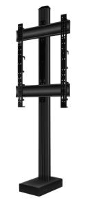 Monitor Mount - Bolt-down Column Mounted Digital Signage Stand With Retractable Base - 1 Monitor - 86in - Black