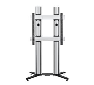 Monitor Mount - Premium Floor-to-ceiling Single Screen Uc Stand - 1 Monitor - 39-75in - Black / Silver