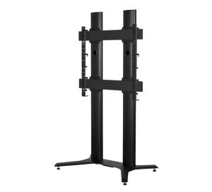 Monitor Mount - Premium Freestanding Single Screen Twin Column Uc Stand - 2 Monitor - 65-100in - 2m - Black