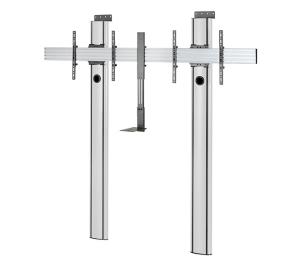 Monitor Mount - Premium Floor-to-wall Twin Screen Vc Stand - 2 Monitor - 56-65in - 2m Black / Silver