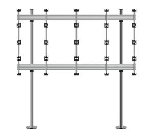 Monitor Mount - Bolt Down Stand For Infled Wp Series 4x4 Dvled Videowall -  Black Base W/ Black Columns