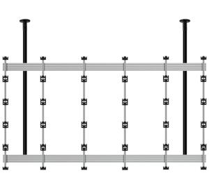 Monitor Mount - Ceiling Mount For Infiled Wp Series 5x5 Dvled Videowall - Silver / Black