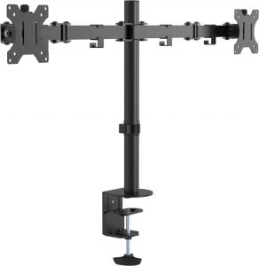 Dual Monitor Desk Post Mount - Black