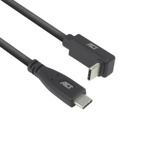 USB 3.0 10Gbps 60W USB Type-C (straight) to USB Type-C (up/down angled) Cable 50cm